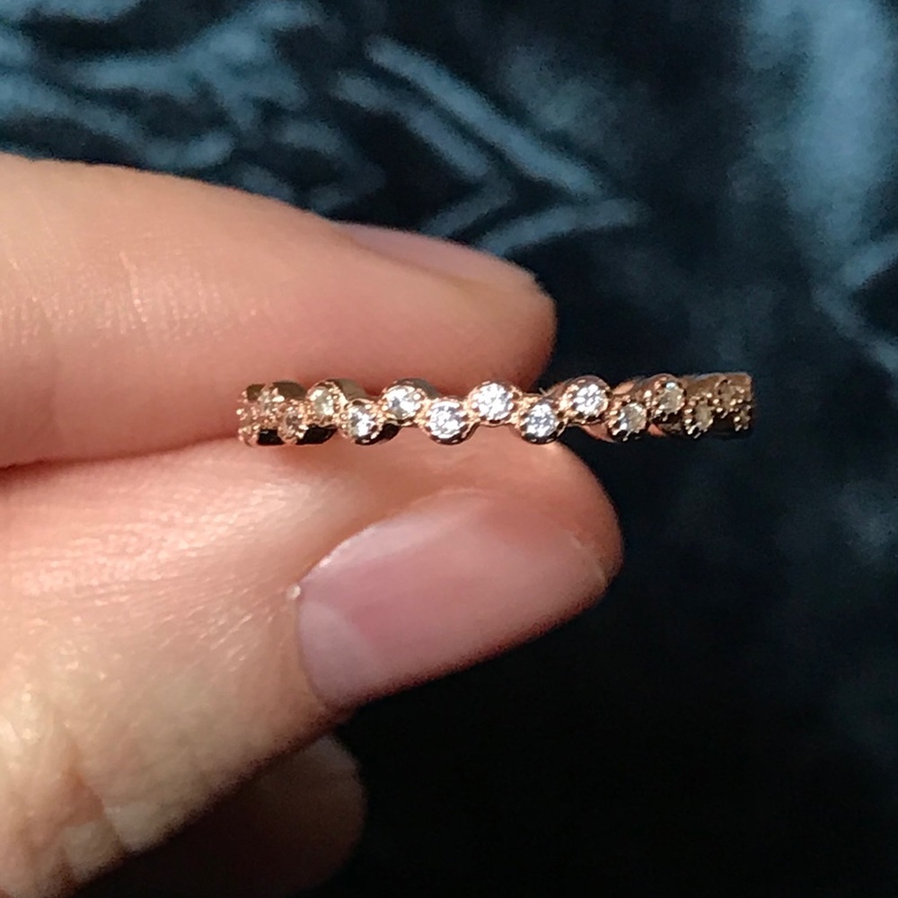 Rose gold stackable band ring